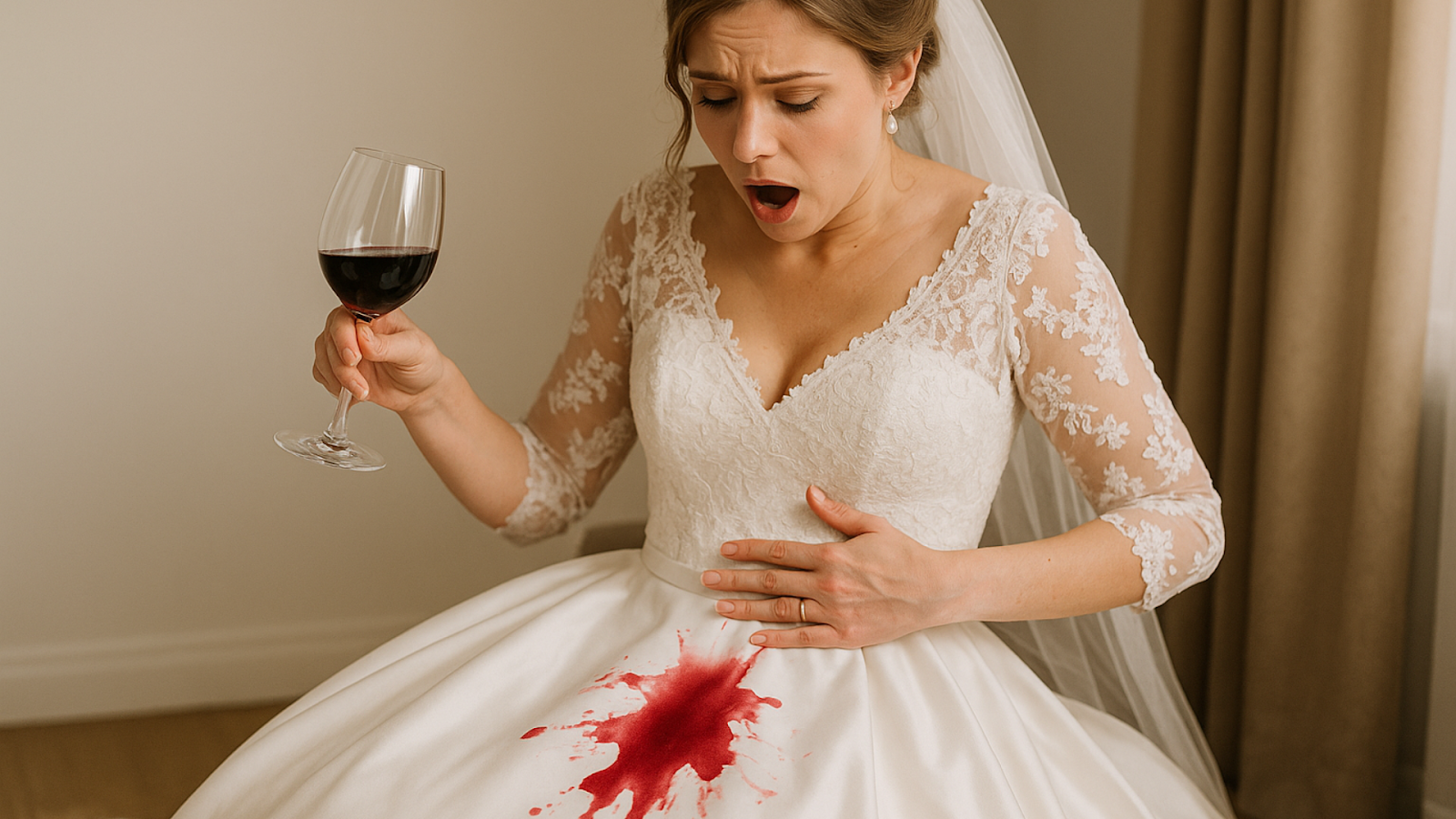 How to Remove Red Wine Stains from a Wedding Dress